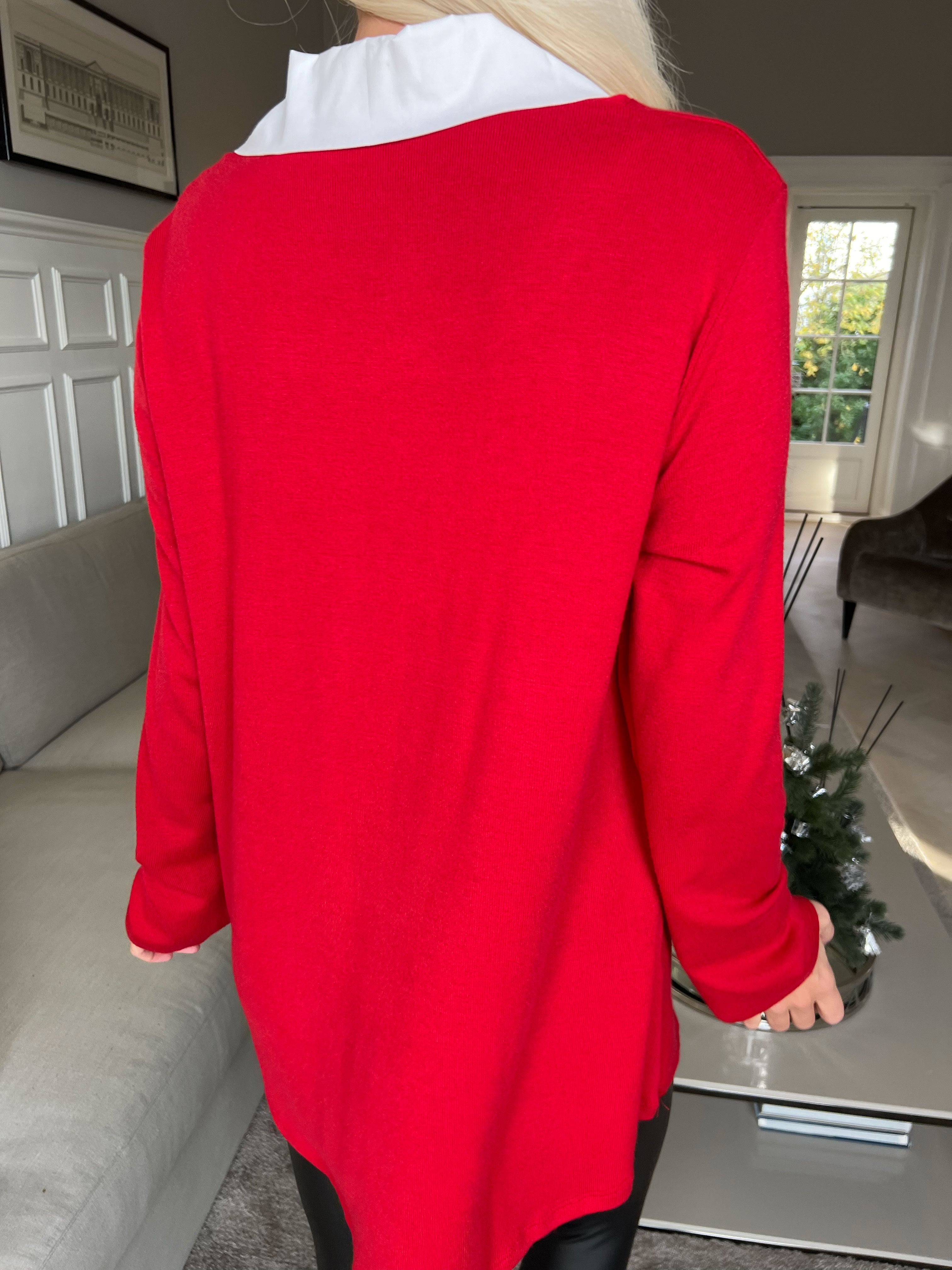 Rita - Dejlig blød bluse med hvid skjortekrave